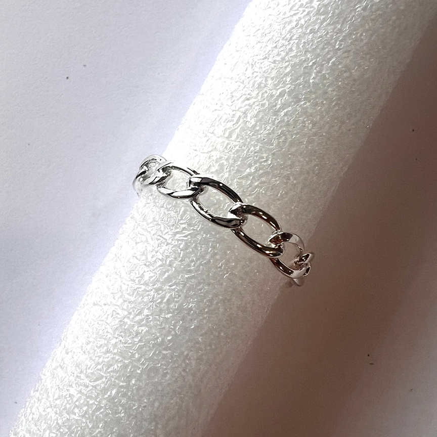 Ring chain band sterling silver