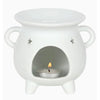 White Triple Moon Cauldron Oil Heater and Wax Warmer