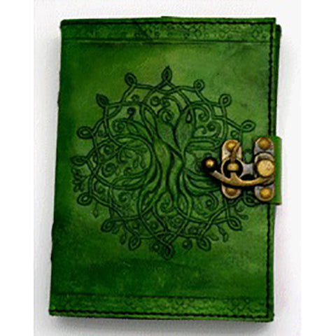 Journal Leather Green Tree of Life 5 x 7