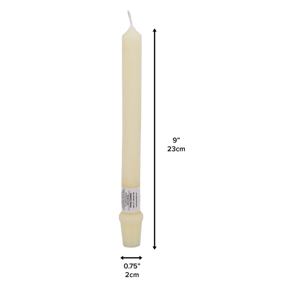 9 Inch Beeswax Base Candlesticks - PEARL