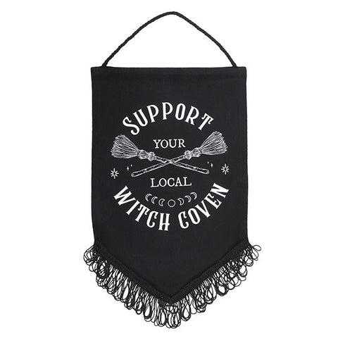 Coven Club - Support Your Local Witch Coven Hanging Fabric Banner