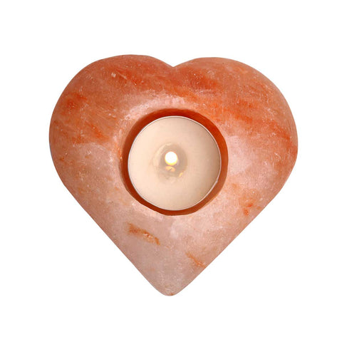 Salt heart tea light
