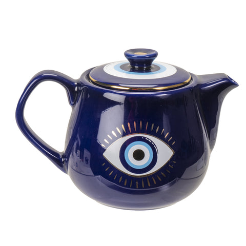 Evil Eye Tea Pot Blue