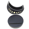 Black Wooden Moon Phase Tarot Card Tray Holder (2 Piece)