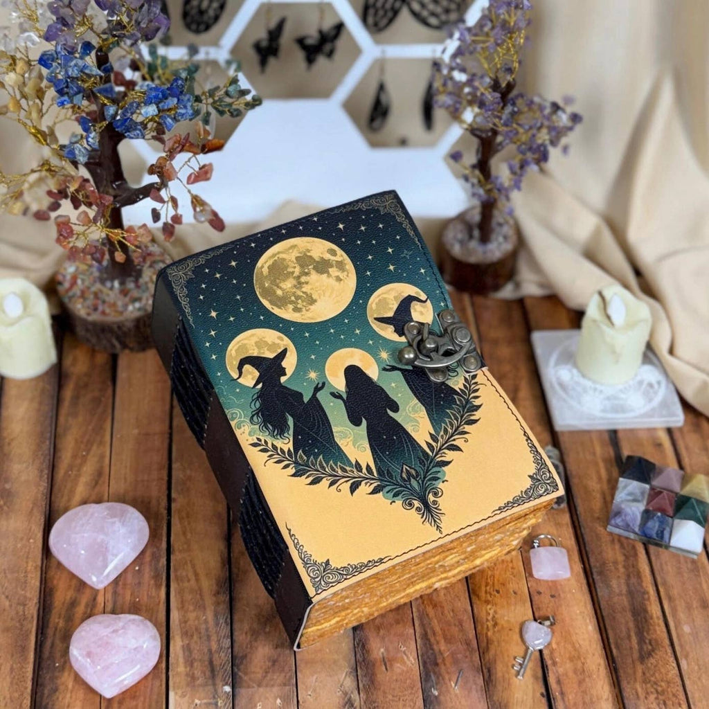 Handmade Leather Journal Blank Witches
