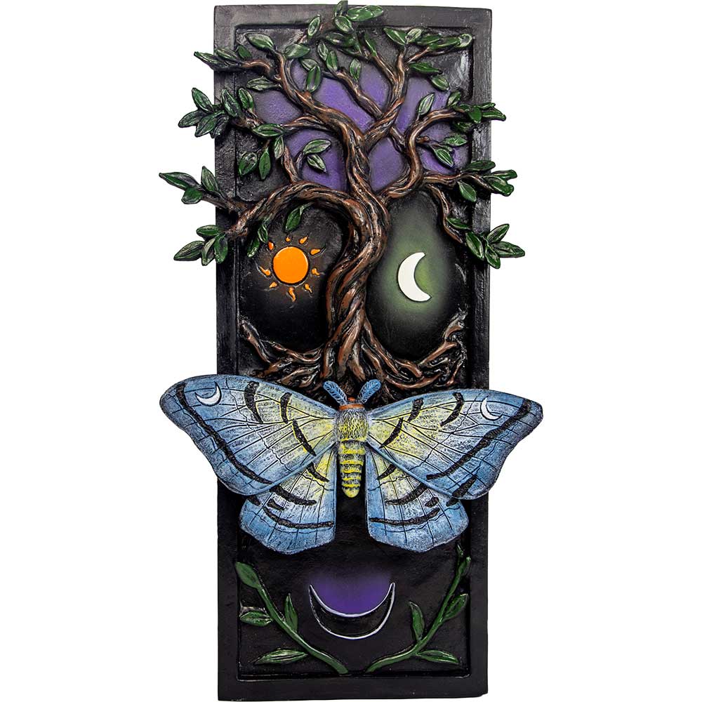 Bookshelf Decor - Moth & Tree