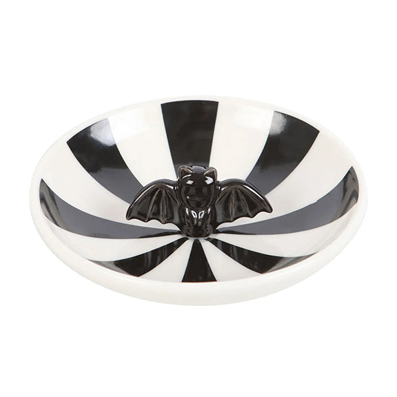 Gothic Striped Bat Trinket Dish