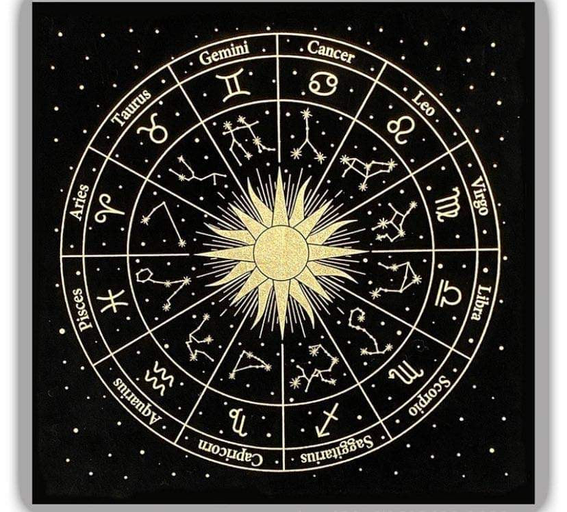 Altar/tarot cloth zodiac wheel 49cm