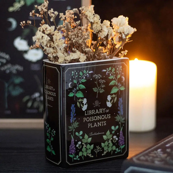 Book Shaped Vase Poisonous Plants Gothic Botanical