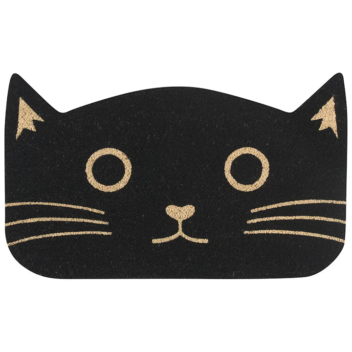 Coir Doormat Black Cat Shaped