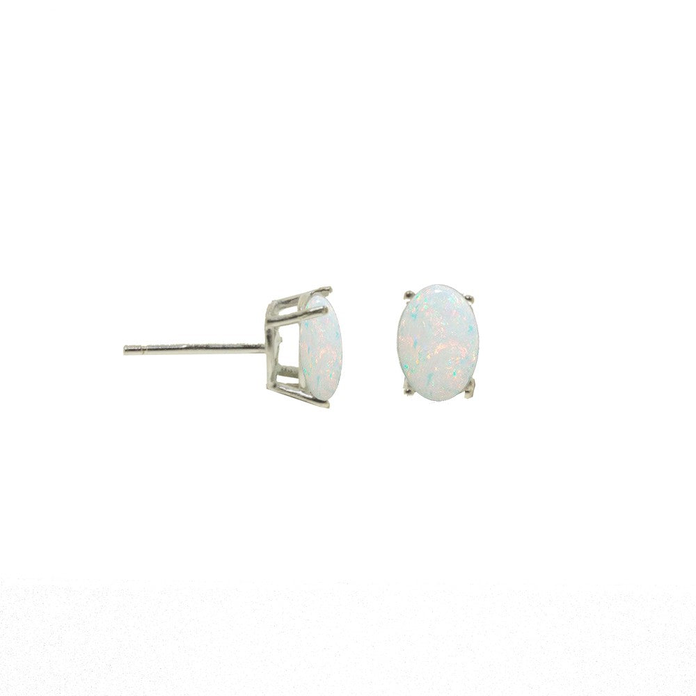 Earring Oval Opal Studs sterling silver