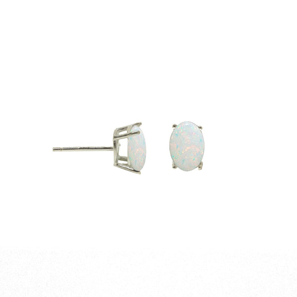Earring Oval Opal Studs sterling silver