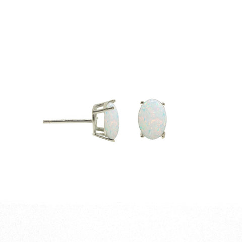 Earring Oval Opal Studs sterling silver