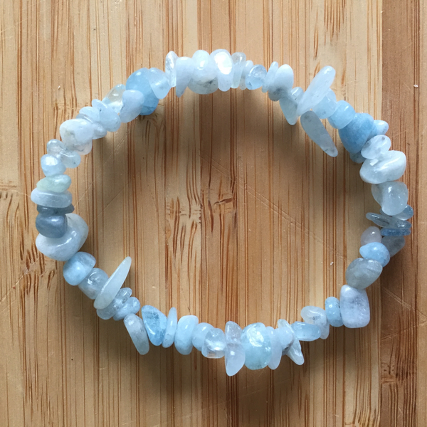 Bracelet chip aquamarine