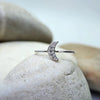 Bague lune zircon cubique argent sterling