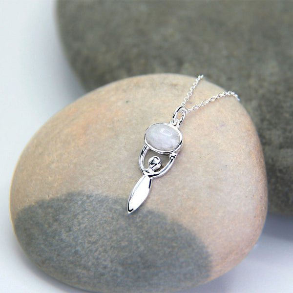 Necklace carded goddess stone sterling silver