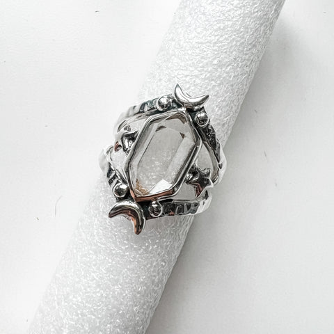 Ring herkimer quartz stars sterling silver