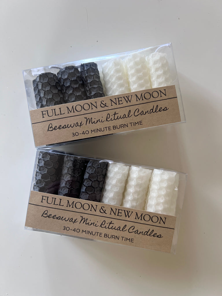 Beeswax full/new moon ritual candles (12 pack)