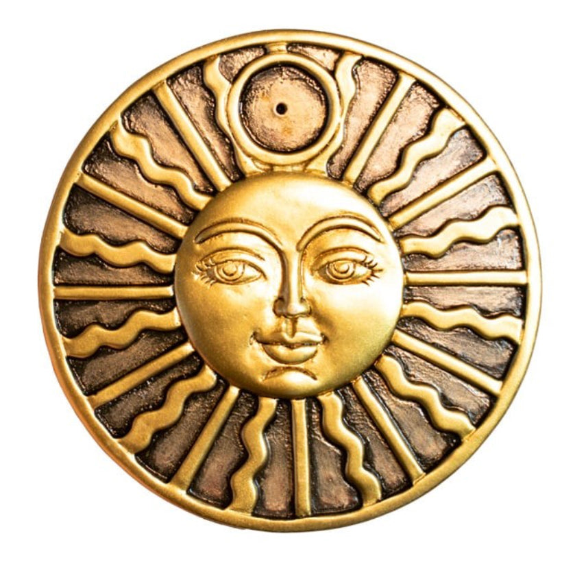 Incense holder sun gold