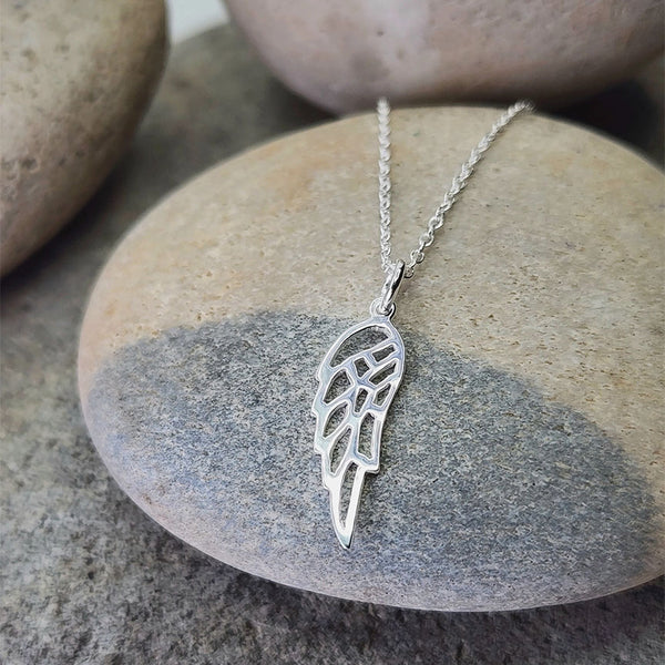 Necklace carded wing sterling silver