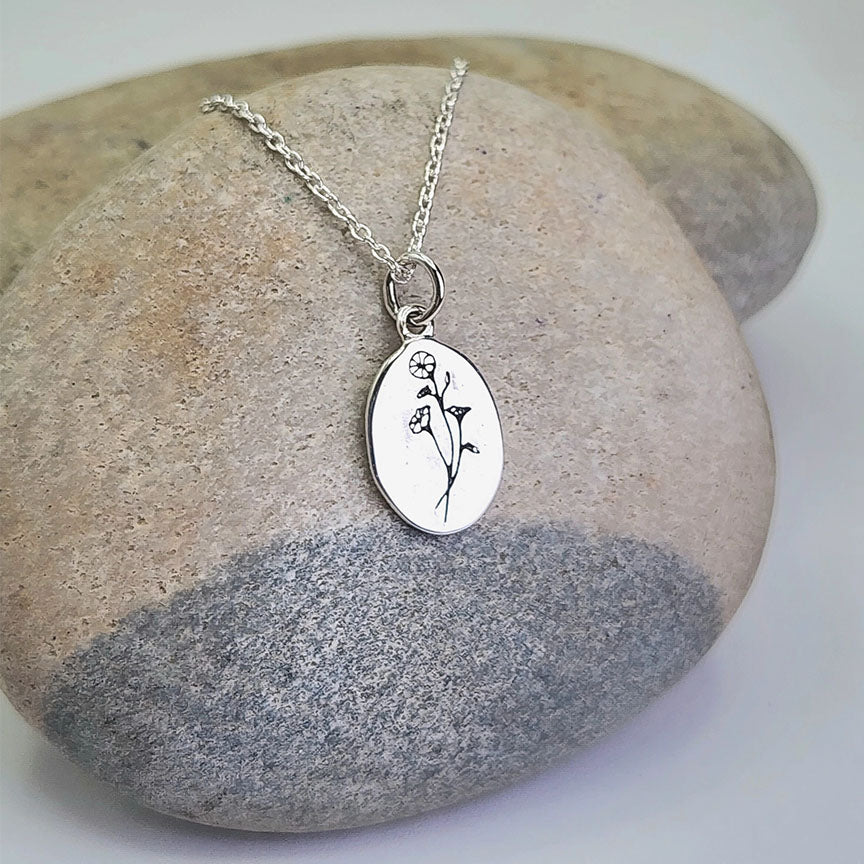 Collier Fleur de Naissance : Octobre argent sterling