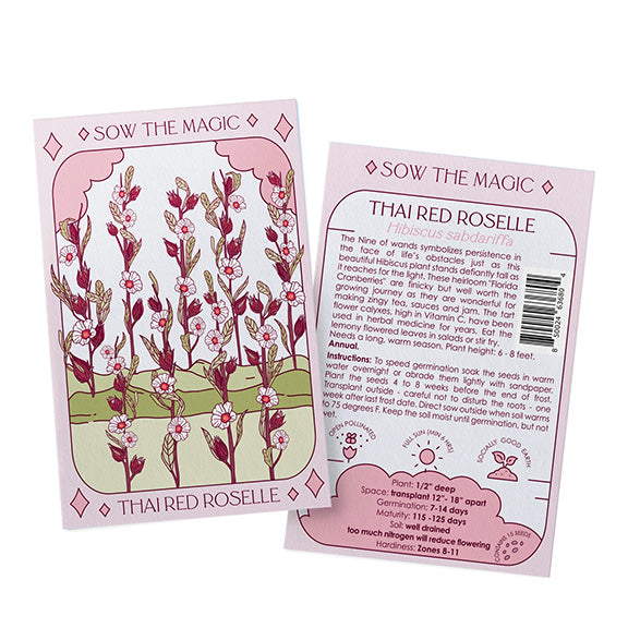 Tarot Garden + Gift Seed Packet: Thai Red Roselle Hibiscus