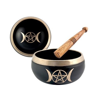 Triple Moon Pentacle Singing Bowl 4in