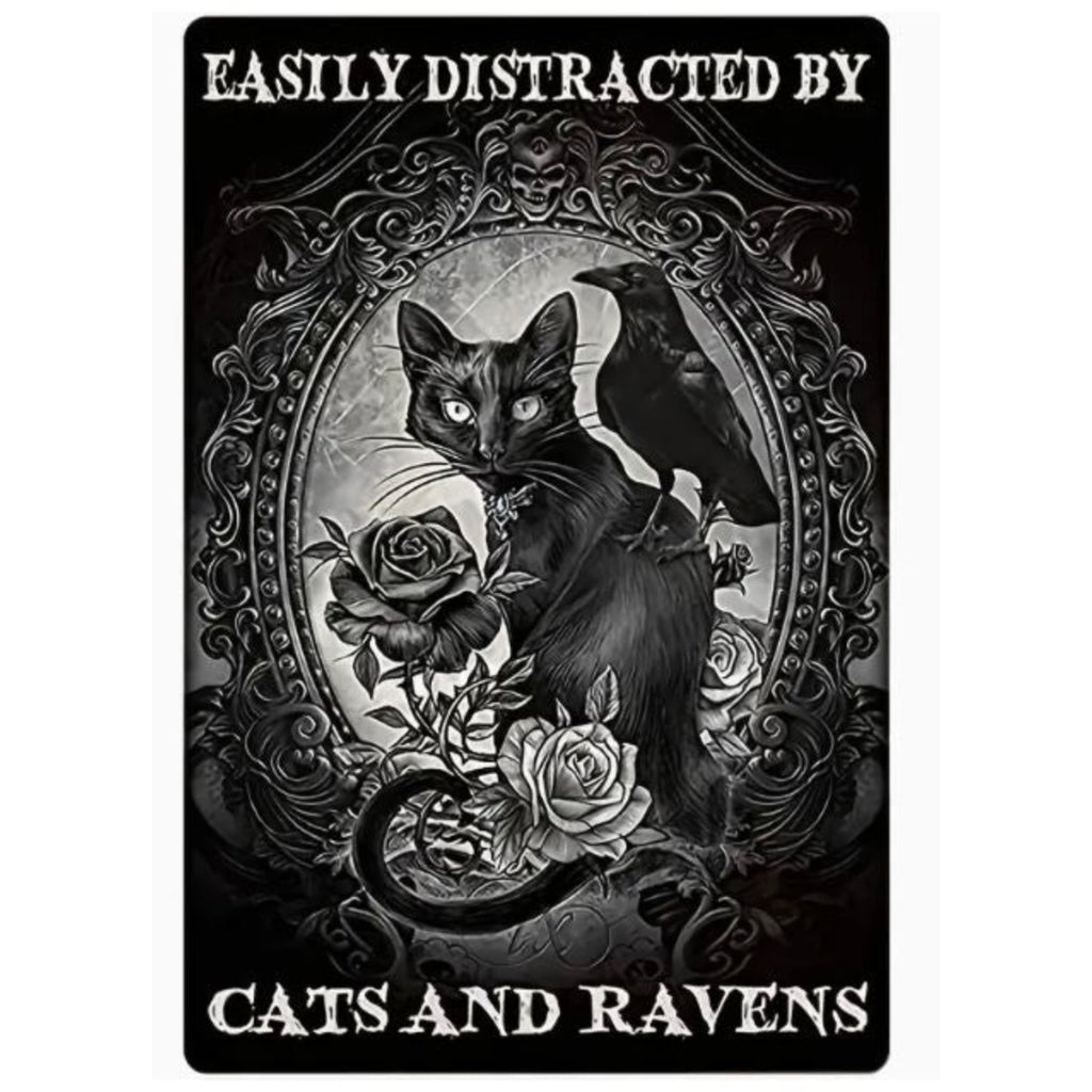 Metal Sign: Cats & Ravens