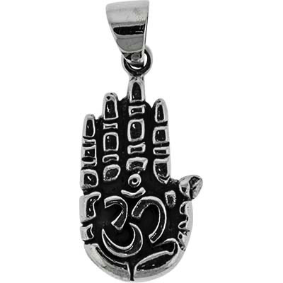 Pendant hamsa om sterling silver