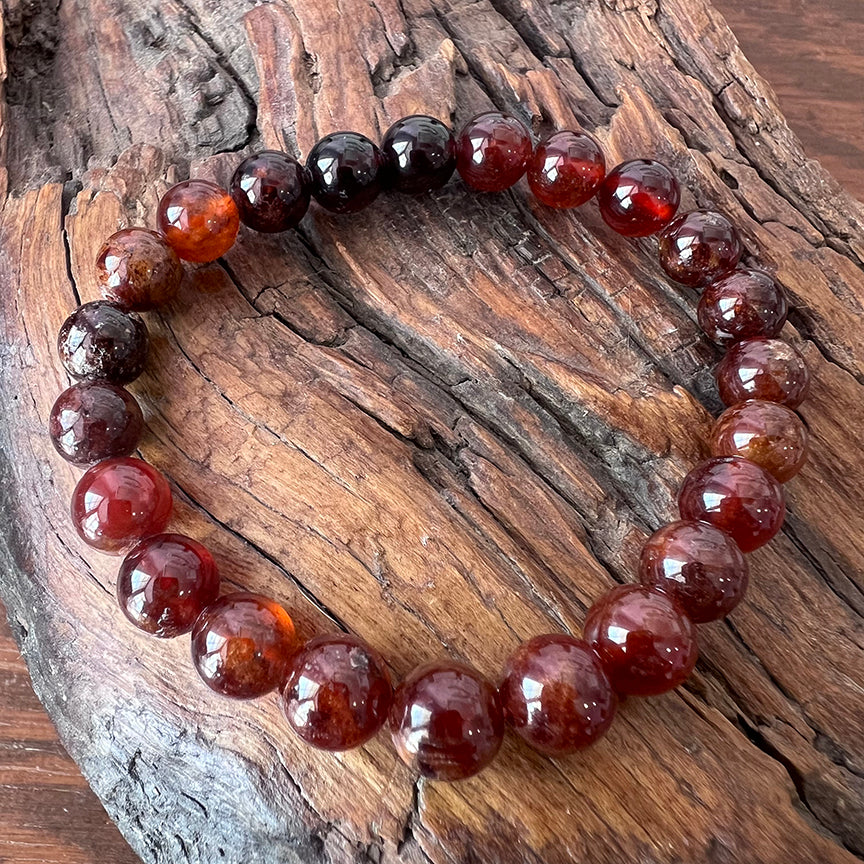 Bracelet 8mm orange garnet