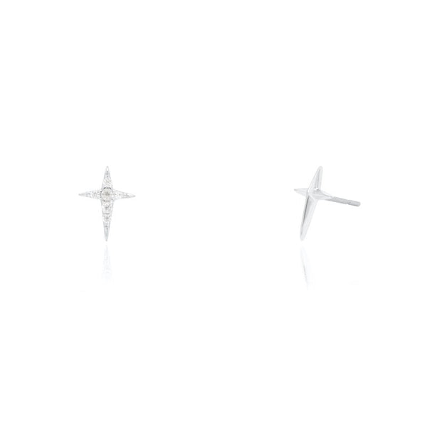 Earring 4 pointed star sterling silver