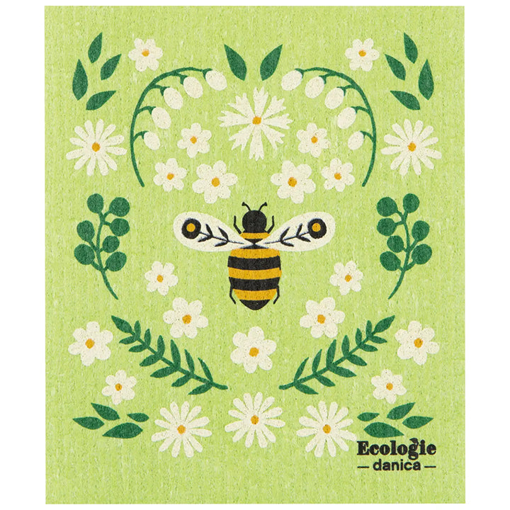 Swedish Dishcloth: Bee Garden