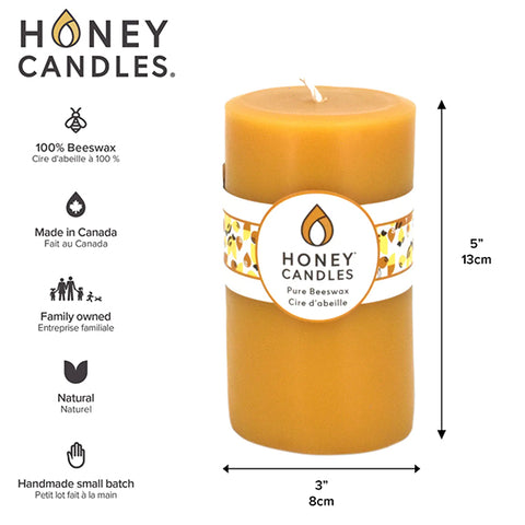 Beeswax Pillar Candle 5x3
