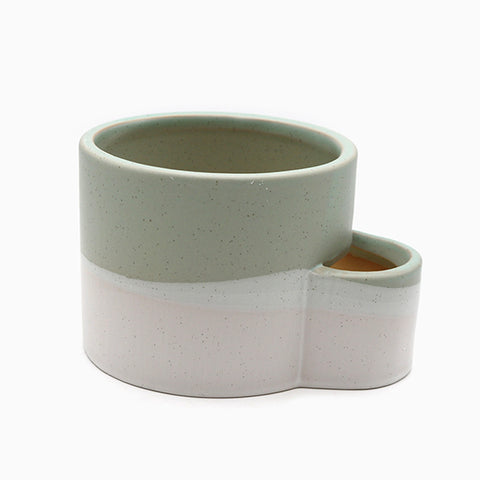 Ceramic Burner w/ Match Slot - White & Green