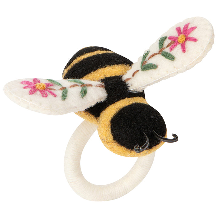 Bee garden felt napkin ring
