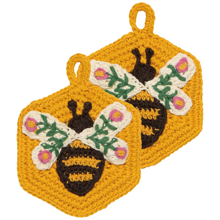 Crochet Sponges Set of 2 - Bee Garden