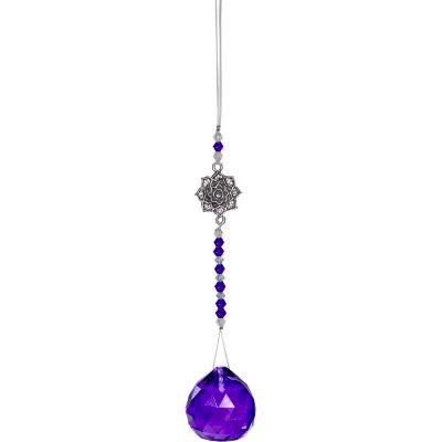 Hanging Crystal Purple Sphere/Lotus