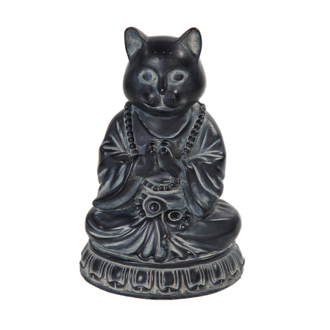 Statue de chat méditant