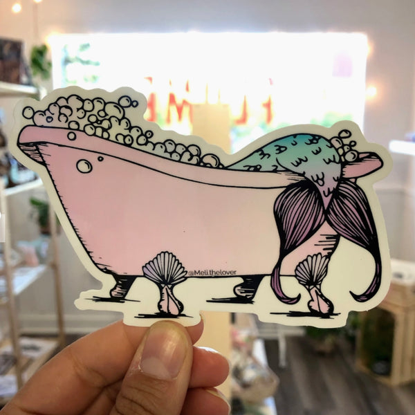 Sticker - Mermaid in bath