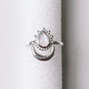 Bague Pierre de Lune Goutte Croissant Argent Massif