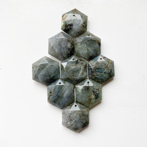 Hexagon Labradorite Drilled