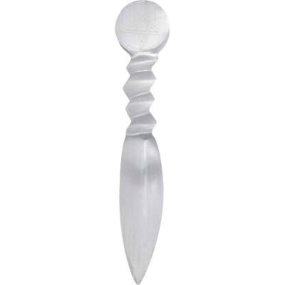 Selenite Athame with pentacle