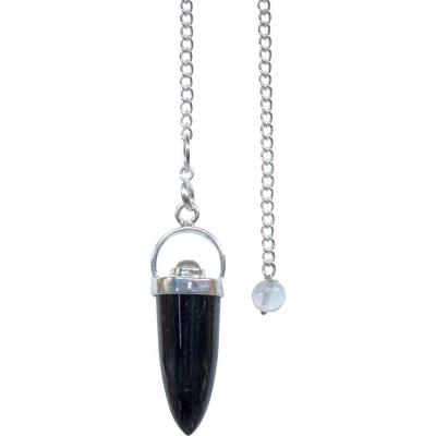 Pendulum polished black tourmaline w/citrine