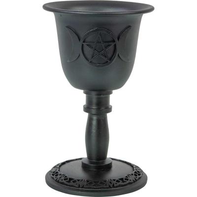 Mini candle holder chalice - triple moon pentacle