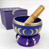 Ensemble de bols chantants en laiton avec phase de lune violette et boîte violette