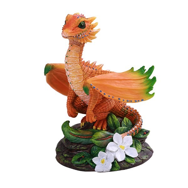 Orange Dragon Garden Dragon Statue