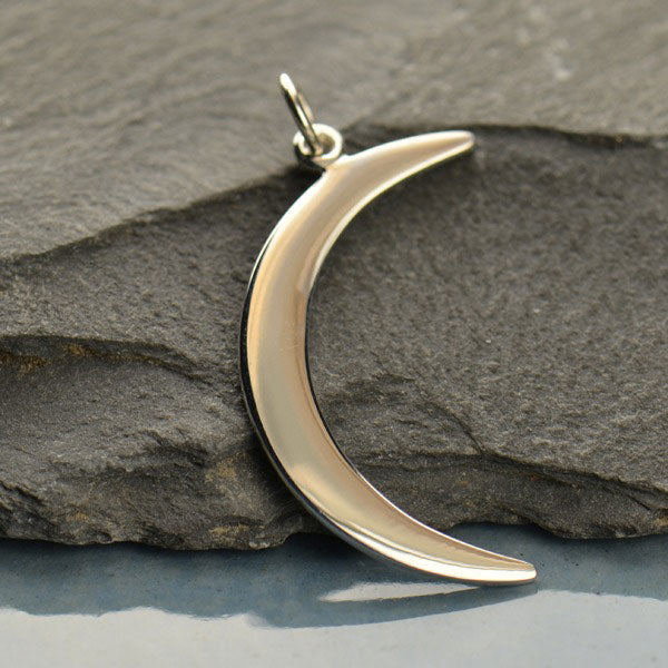 Pendentif croissant de lune en argent sterling