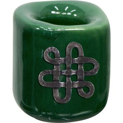 Candle holder mini - Green/celtic knot