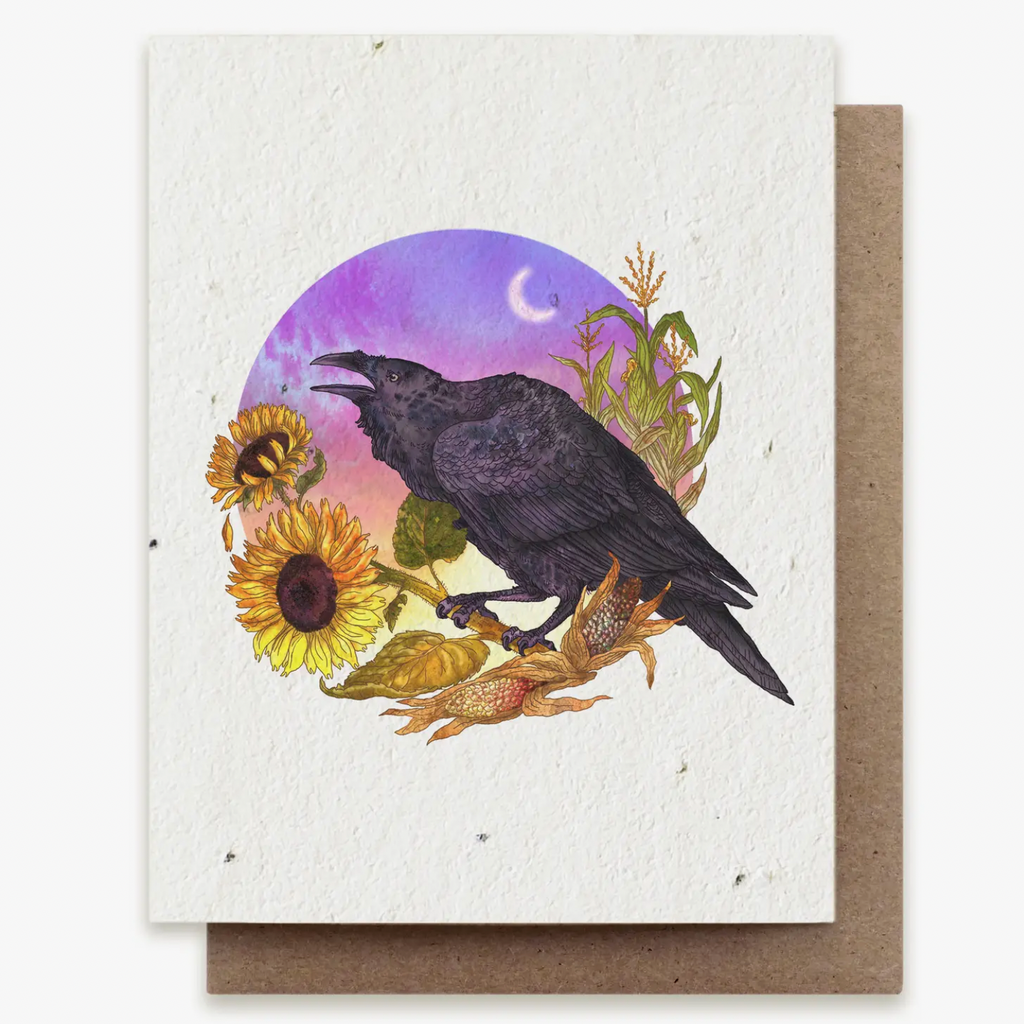 Plantable Herb Seed Greeting Card: Fall Raven