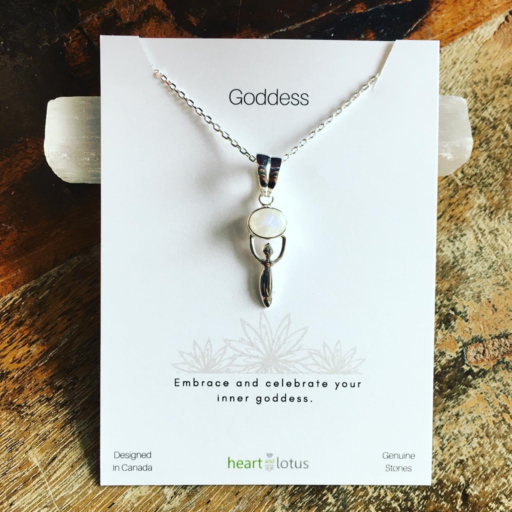 Necklace carded goddess stone sterling silver